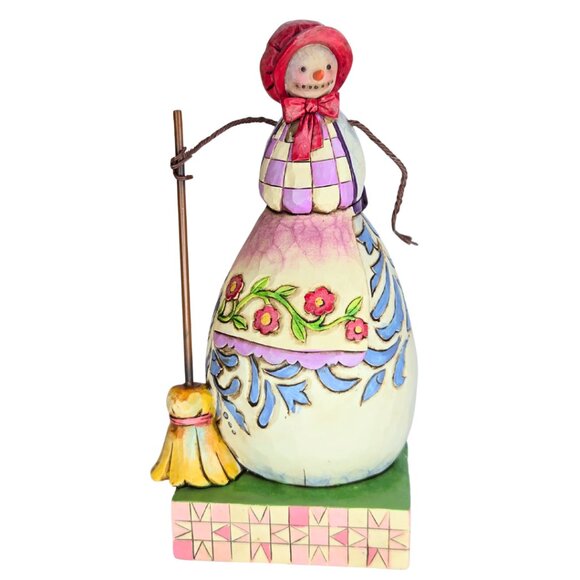 Jim Shore 2008 "Not a flake out of place " Snowman w/Broom Heartwood Creek Boxed - Picture 1 of 6